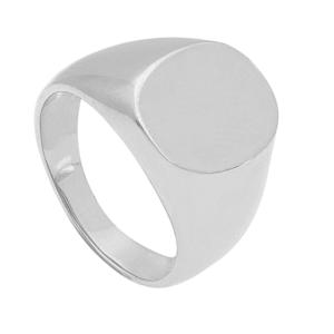 Anello Chevalier da uomo in oro bianco con scudo - gallery