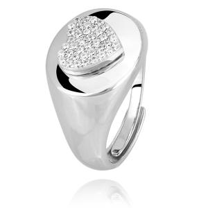 Anello Chevalier Mabina con Cuore in argento silver con zirconi