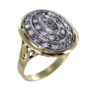 Anello classico vintage grande con diamanti