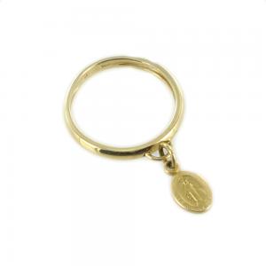 Anello con charm Madonna Miracolosa in oro giallo - gallery