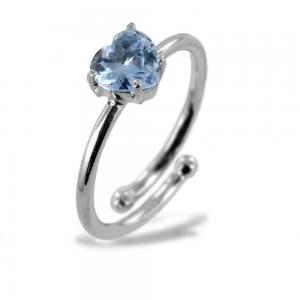 Anello con cuore in argento e zircone a cuore argento silver - gallery