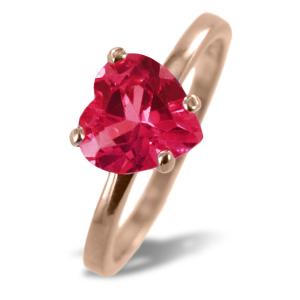 Anello con cuore in argento e zircone a cuore rosso argento rose