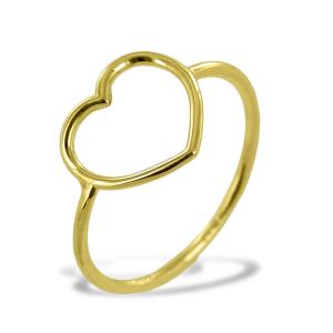 Anello con Cuore traforato in oro giallo Minimal - gallery