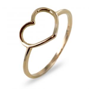 Anello con cuore traforato in oro giallo - gallery