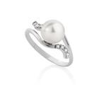Anello con Perla Akoya 8 - 8,5 e Diamanti