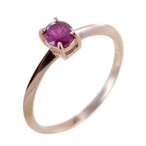 Anello con Rubino in oro rosa 