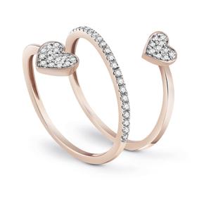Anello cuori di diamanti spirale in oro rosa i Segni Salvini gioielli 