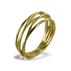 Anello da donna a fili in oro giallo