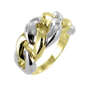 Anello da donna in oro bicolore a catena  - gallery