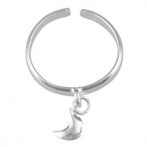 Anello da piede in argento con charm a Luna - gallery