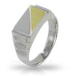 Anello da Uomo in oro bianco e giallo - gallery