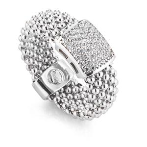 Anello donna a fascia chicco di riso in argento Marcello Pane Mis.14  - gallery