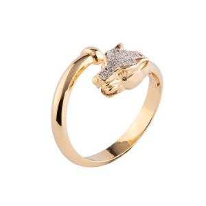 Anello donna gioielli Rebecca in Argento con Testa di Pantera SJLACO86