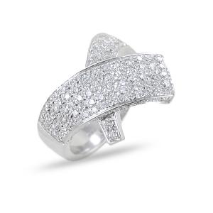 Anello doppia fascia di Diamanti a pav ct 1.09 - gallery