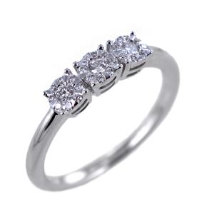 Anello effetto trilogy medio con diamanti magic - gallery