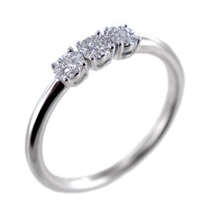 Anello effetto trilogy piccolo con diamanti magic - gallery