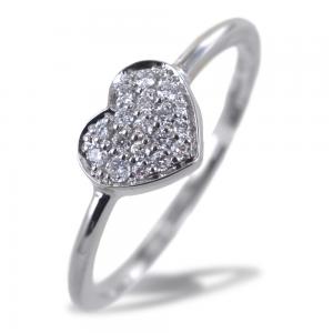 Anello fantasia con cuore a pave di Diamanti - gallery