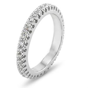 Anello Fede Eternity in oro bianco e diamanti ct 0.77 G VS