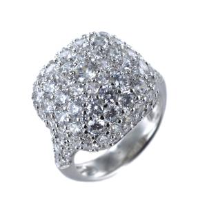 Anello in argento tempestato da zirconi a pave  - gallery