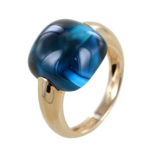 Anello in oro con quarzo centrale cabochon blu - gallery