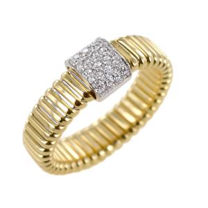 Anello in oro e diamanti a fascia tubo gas