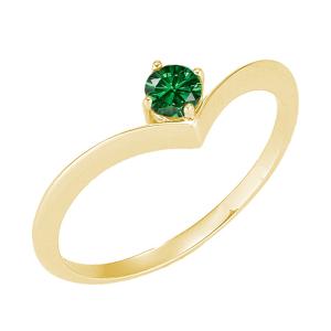 Anello in oro giallo a fascia india con Smeraldo rotondo 