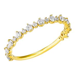 Anello in oro giallo con 23 diamanti