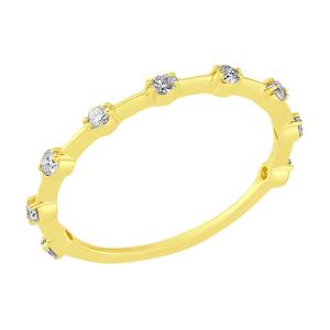 Anello in oro giallo con 9 diamanti