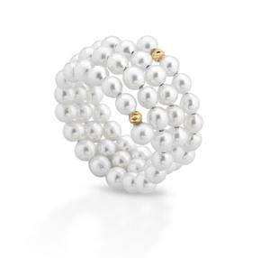 Anello in oro giallo con perle di acqua dolce 3.00-3.50 MM - gallery