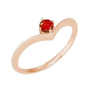 Anello in oro rosa a fascia india con Rubino rotondo  - gallery
