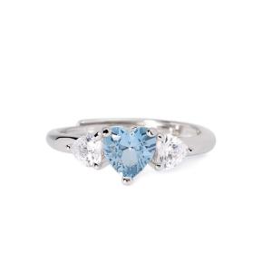 Anello Mabina Donna in argento con Acquamarina sintetica cuore 523442