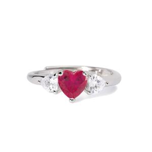 Anello Mabina Donna in argento con Rubino sintetico cuore 523441