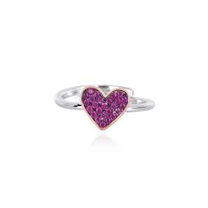 Anello Mabina Cuore in argento rosato con rubini sintetici 523130