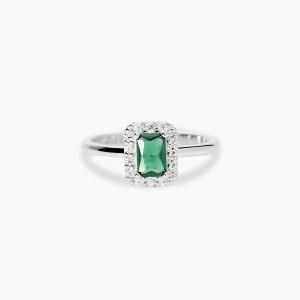 Anello Mabina MY DIAMOND Donna in argento con Smeraldo e Diamanti Lab-Grown misura 15