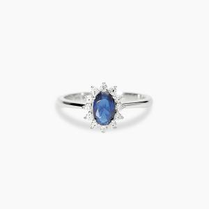 Anello Mabina MY DIAMOND Donna in argento con Zaffiro e Diamanti Lab-Grown misura 13