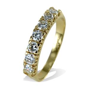 Anello Riviera 7 diamanti da oltre mezzo carato in oro giallo 