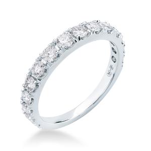 Anello Riviera con 15 Diamanti a scalare per carati 0.82 F VS 