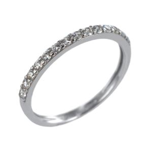 Anello riviera con zirconi in oro bianco