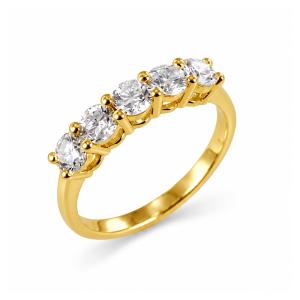 Anello Riviera oro Giallo Grande Diamanti Lab Grown da 1.06 carati - gallery