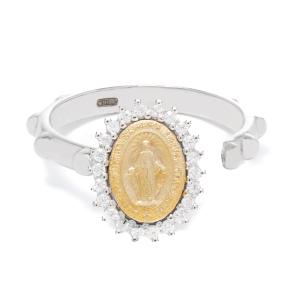 Anello rosario con Madonna Miracolosa in argento