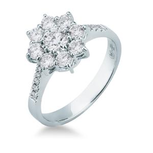 Anello Rosetta con Diamanti da un carato G VS Gioielli Valenza - gallery