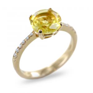 Anello Salvini Collezione Trilly diamanti e quarzo Lemon - gallery