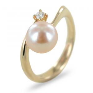 Anello Salvini in oro rosa con perla e diamante collezione Vanity 20073748 - gallery