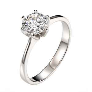 Anello Solitario con diamante da un carato 6 griffes certificato IGI