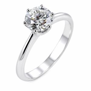 Anello Solitario con diamante da un carato 6 griffes certificato IGI - gallery