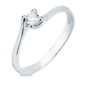 Anello Solitario in oro con Diamante ct 0.15 G VS