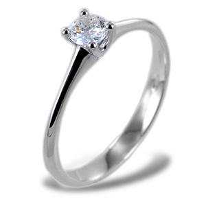 Anello Solitario medio con diamante da 0.25 carati montatura romantica