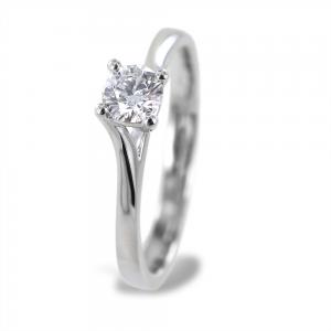 Anello solitario medio con diamante montatura intrecciata 0.31 carati