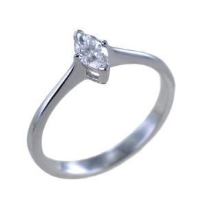Anello solitario oro bianco Diamante taglio Marquise