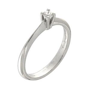 Anello solitario piccolo montatura a V ct 0.10 - gallery
